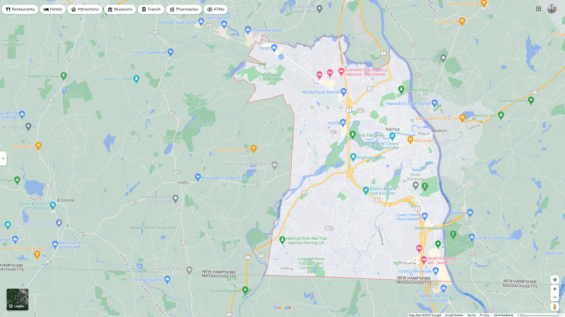 Nashua New Hampshire Map